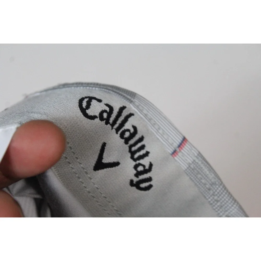 Callaway Men Gray Chino Shorts Plaid Casual Elastic Waist Size 40